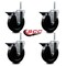 Service Caster 5 Inch Soft Rubber Wheel Swivel 58 Inch Threaded Stem Caster Set with Brake SCC SCC-TS20S514-SRS-PLB-58212-4 - alternate 2